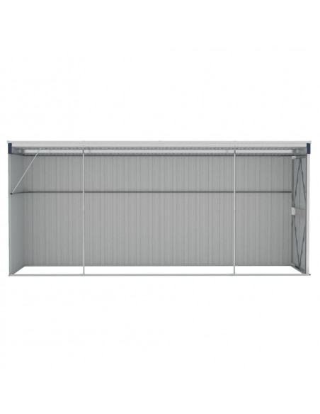 Capanno da Giardino a Parete Antracite 118x382x178 cm Acciaio