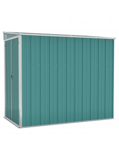 Capanno Giardino a Parete Verde 118x194x178 cm Acciaio Zincato 2