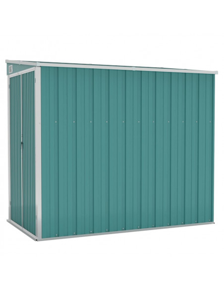 Capanno Giardino a Parete Verde 118x194x178 cm Acciaio Zincato