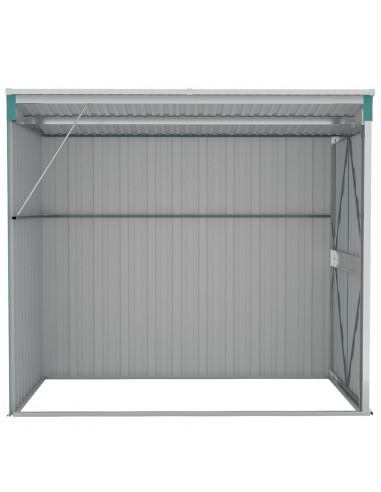Capanno Giardino a Parete Verde 118x194x178 cm Acciaio Zincato