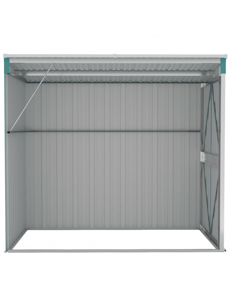 Capanno Giardino a Parete Verde 118x194x178 cm Acciaio Zincato