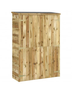 Capanno Giardino Attrezzi 123x45x171cm Pino Massello Impregnato 2