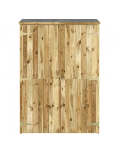 Capanno Giardino Attrezzi 123x45x171cm Pino Massello Impregnato