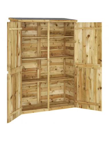 Capanno Giardino Attrezzi 123x45x171cm Pino Massello Impregnato