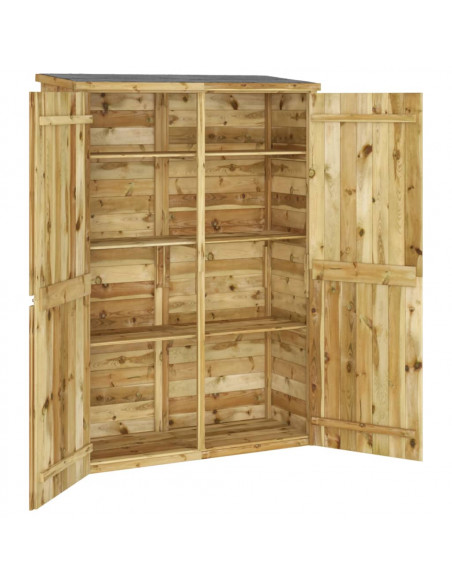 Capanno Giardino Attrezzi 123x45x171cm Pino Massello Impregnato