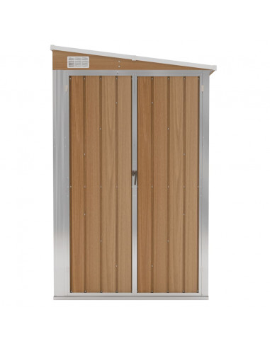 Capanno Giardino a Parete Marrone 118x100x178cm Acciaio Zincato