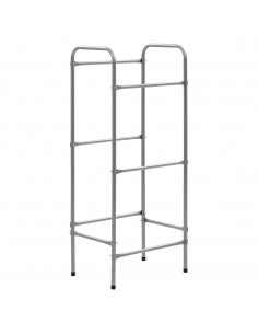 Supporto con Ripiani per 3 Casse Argento 50x33x116 cm Acciaio 2