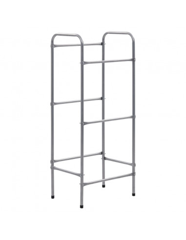 Supporto con Ripiani per 3 Casse Argento 50x33x116 cm Acciaio