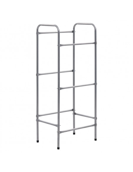 Supporto con Ripiani per 3 Casse Argento 50x33x116 cm Acciaio