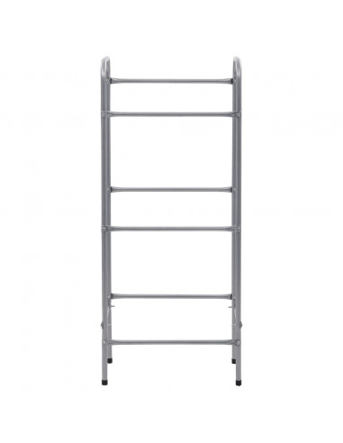 Supporto con Ripiani per 3 Casse Argento 50x33x116 cm Acciaio