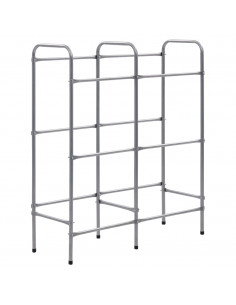 Supporto con Ripiani per 6 Casse Argento 96x33x116 cm Acciaio 2