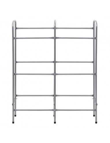 Supporto con Ripiani per 6 Casse Argento 96x33x116 cm Acciaio