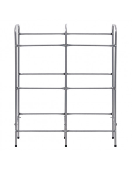 Supporto con Ripiani per 6 Casse Argento 96x33x116 cm Acciaio