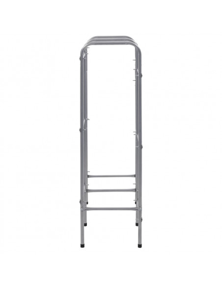Supporto con Ripiani per 6 Casse Argento 96x33x116 cm Acciaio