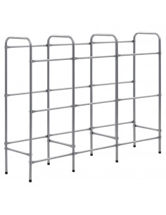 Supporto con Ripiani per 9 Casse Argento 145x33x116 cm Acciaio 2