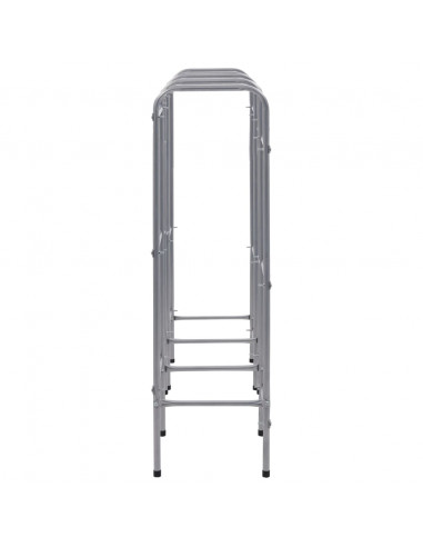 Supporto con Ripiani per 9 Casse Argento 145x33x116 cm Acciaio