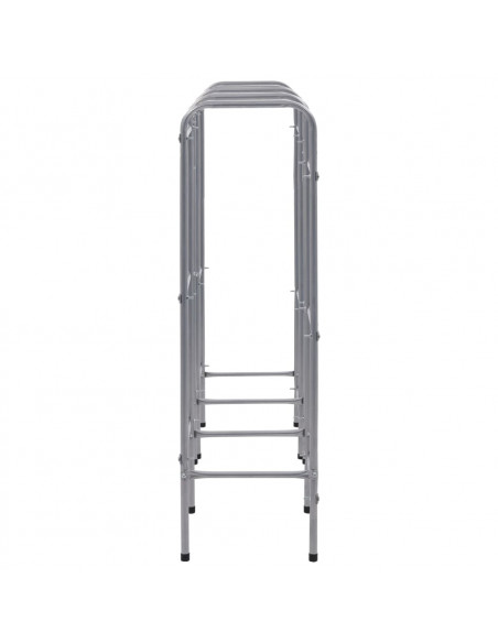 Supporto con Ripiani per 9 Casse Argento 145x33x116 cm Acciaio