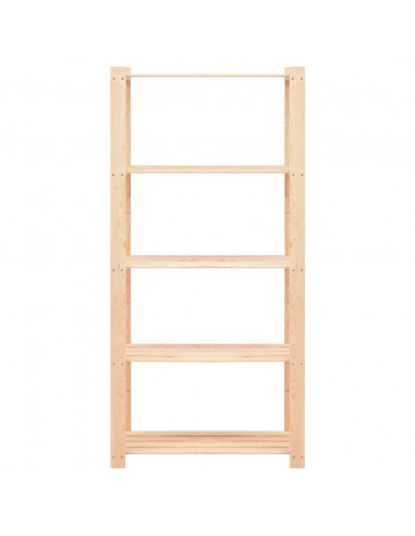 Scaffale a 5 Livelli 80x38x170 cm in Massello di Pino 250 kg