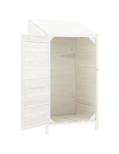 Capanno da Giardino Bianco 55x52x112 cm Legno Massello di Abete