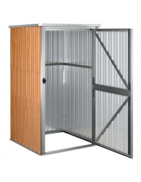 Capanno per Attrezzi Marrone 88x89x161 cm in Acciaio Zincato