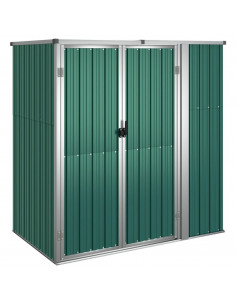Capanno per Attrezzi Verde 161x89x161 cm in Acciaio Zincato 2