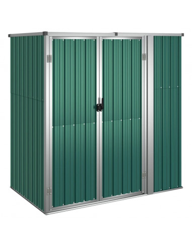Capanno per Attrezzi Verde 161x89x161 cm in Acciaio Zincato