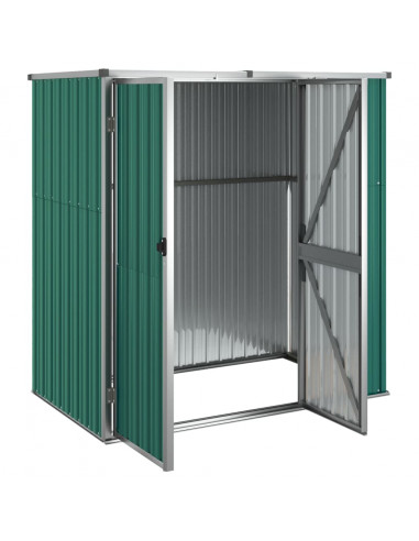 Capanno per Attrezzi Verde 161x89x161 cm in Acciaio Zincato