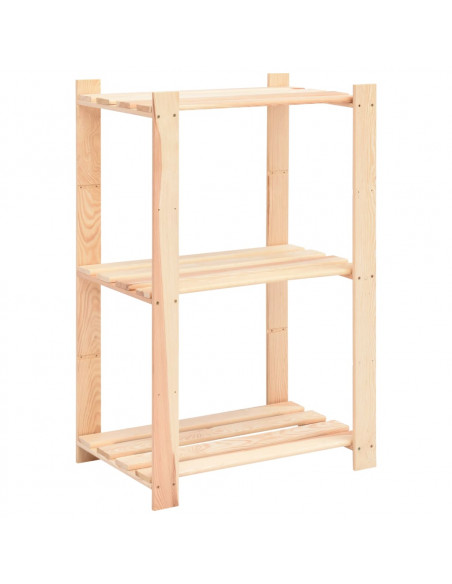 Scaffali a 3 Livelli 5 pz 60x38x90 cm in Massello Pino 150 kg