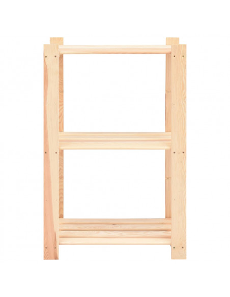 Scaffali a 3 Livelli 5 pz 60x38x90 cm in Massello Pino 150 kg