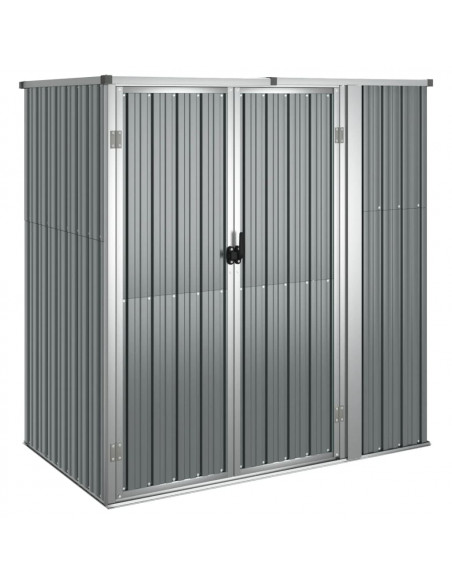 Capanno per Attrezzi Grigio 161x89x161 cm in Acciaio Zincato