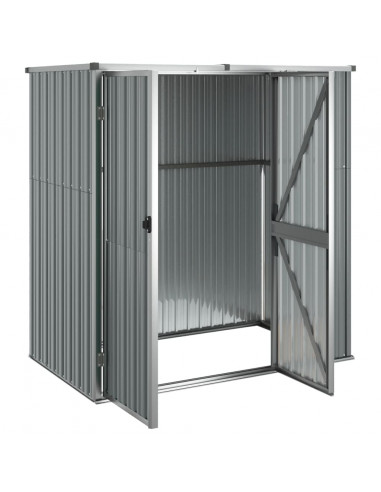 Capanno per Attrezzi Grigio 161x89x161 cm in Acciaio Zincato