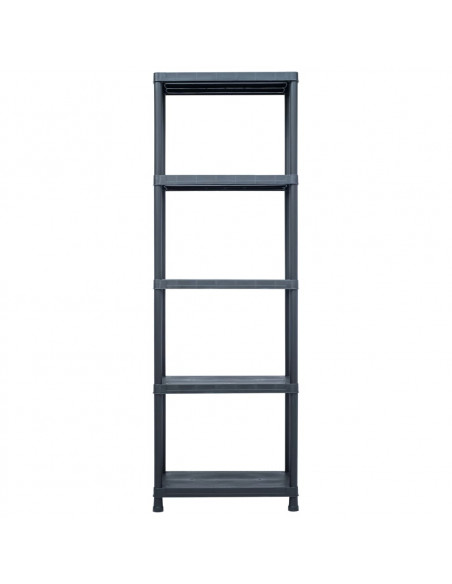 Scaffale Nero 125 kg 60x30x180 cm in Plastica
