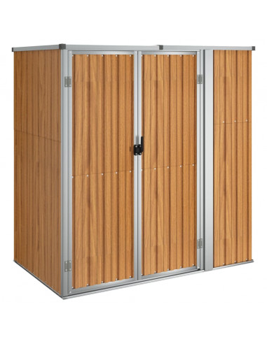 Capanno per Attrezzi Marrone 161x89x161 cm in Acciaio Zincato