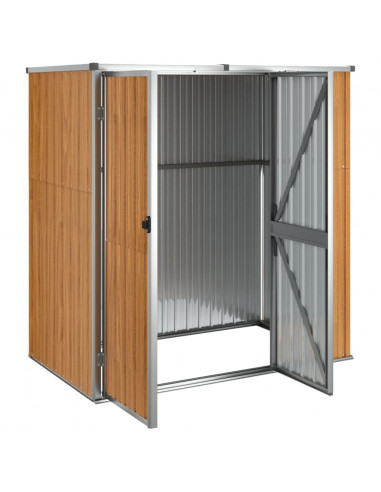 Capanno per Attrezzi Marrone 161x89x161 cm in Acciaio Zincato