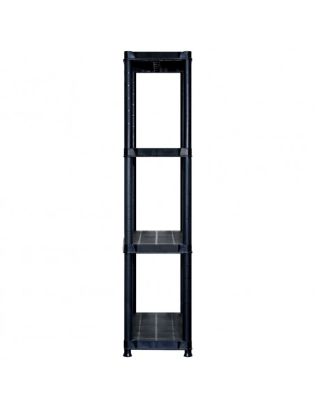 Scaffale a 4 Ripiani Nero 122x30,5x130 cm in Plastica