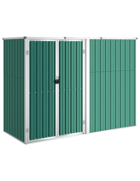 Capanno per Attrezzi Verde 225x89x161 cm in Acciaio Zincato