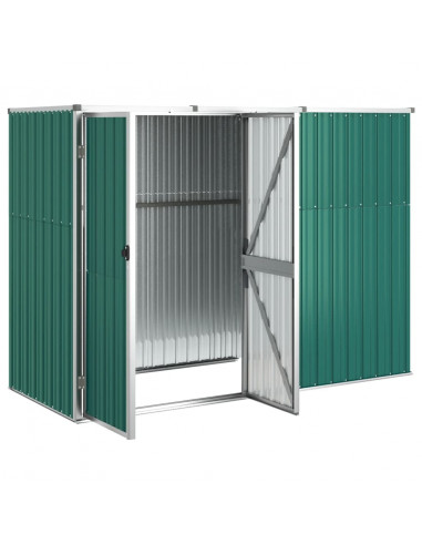 Capanno per Attrezzi Verde 225x89x161 cm in Acciaio Zincato