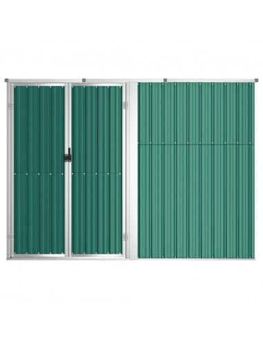 Capanno per Attrezzi Verde 225x89x161 cm in Acciaio Zincato