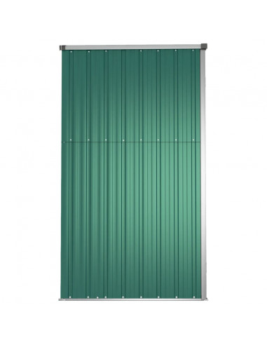 Capanno per Attrezzi Verde 225x89x161 cm in Acciaio Zincato