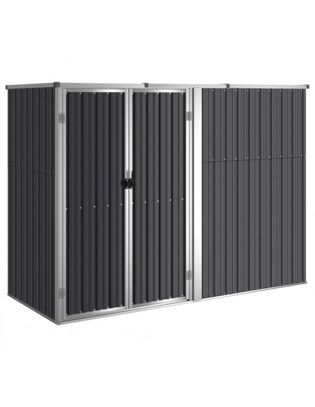 Capanno per Attrezzi Antracite 225x89x161 cm Acciaio Zincato