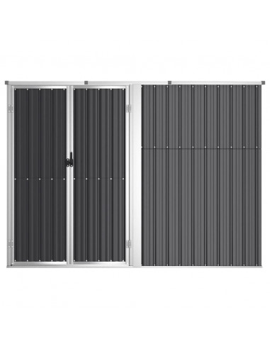 Capanno per Attrezzi Antracite 225x89x161 cm Acciaio Zincato