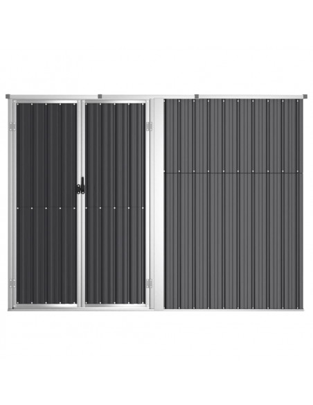 Capanno per Attrezzi Antracite 225x89x161 cm Acciaio Zincato
