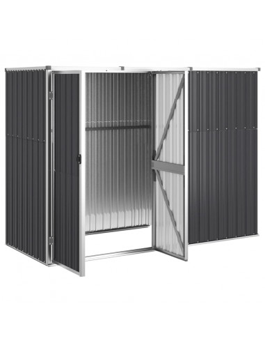 Capanno per Attrezzi Antracite 225x89x161 cm Acciaio Zincato