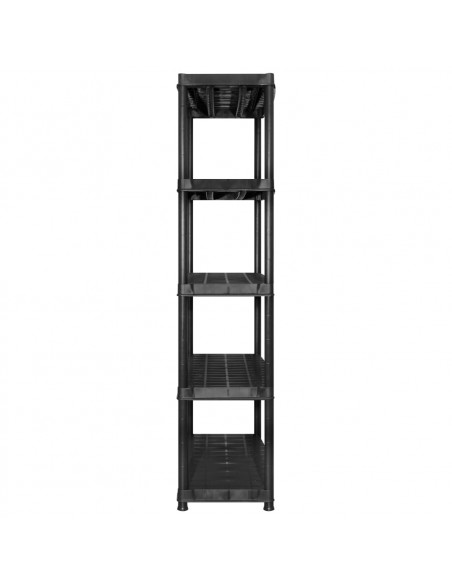 Scaffale a 5 Ripiani Nero 170x40x185 cm in Plastica