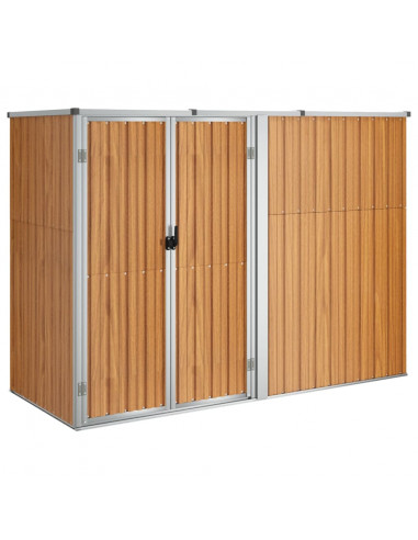 Capanno per Attrezzi Marrone 225x89x161 cm in Acciaio Zincato