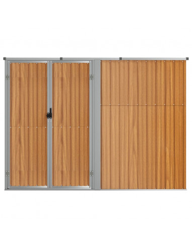 Capanno per Attrezzi Marrone 225x89x161 cm in Acciaio Zincato