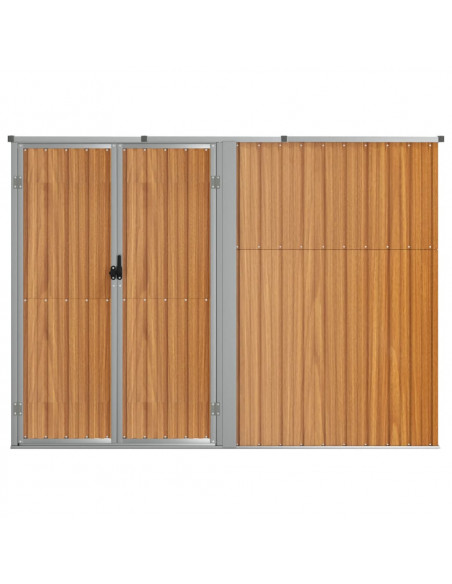Capanno per Attrezzi Marrone 225x89x161 cm in Acciaio Zincato