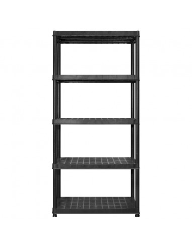 Scaffale a 5 Ripiani Nero 183x45,7x185 cm in Plastica