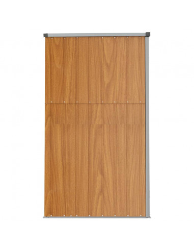 Capanno per Attrezzi Marrone 225x89x161 cm in Acciaio Zincato