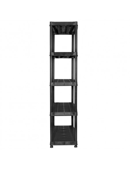 Scaffale a 5 Ripiani Nero 274,5x45,7x185 cm in Plastica